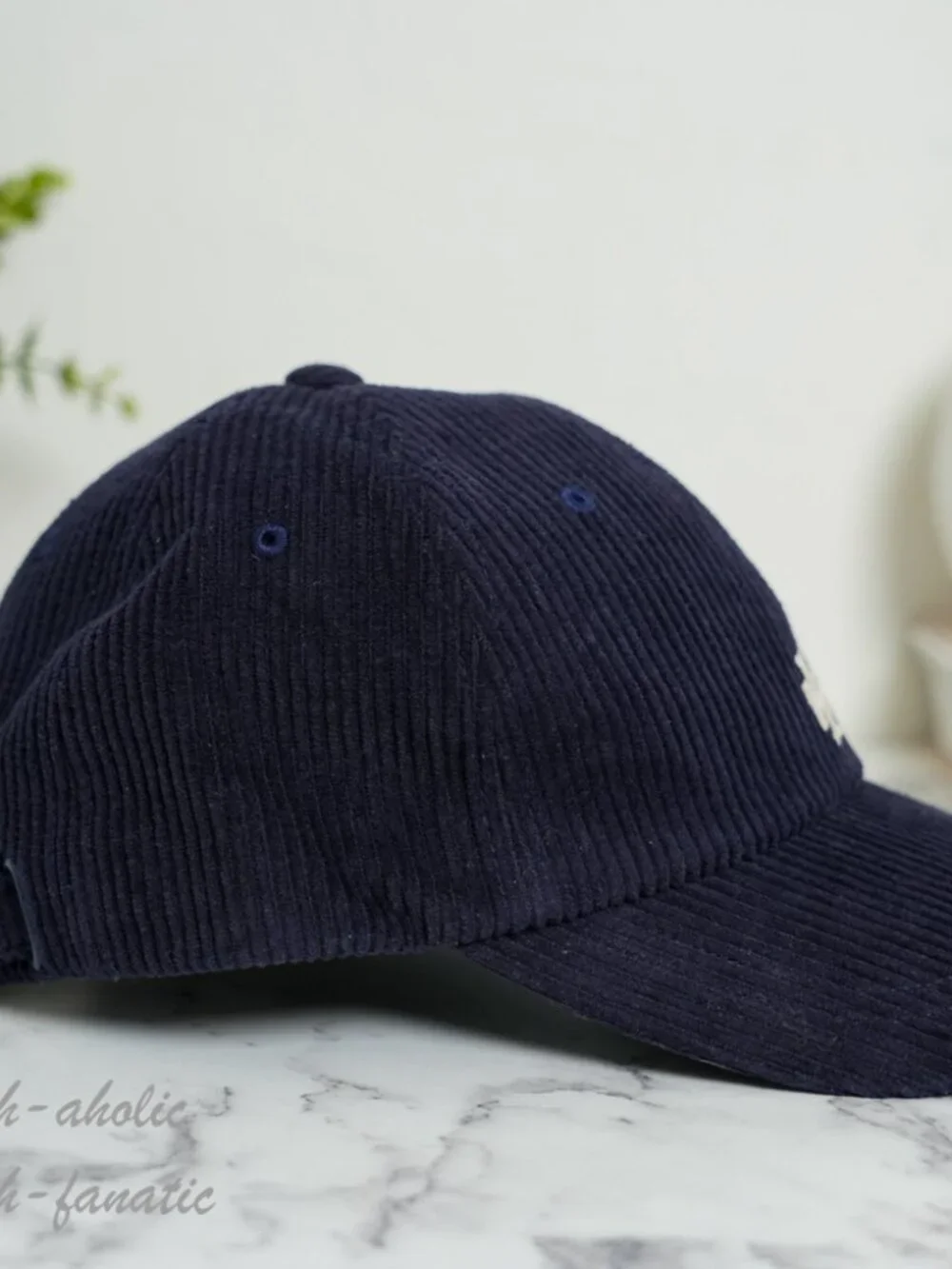 Tory Burch Corduroy Logo Cap Hat in Tory Navy Blue NWT
